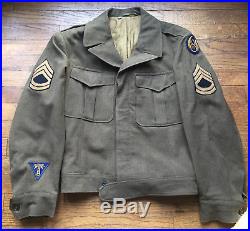 VTG USAAF WW2 IKE JACKET with 8TH AIR FORCE BULLION PATCH SERGEANT SIZE 40 R