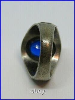 VTG USAF US Air Force 55 Military Men's Sterling Ring with Blue Stone Size 9