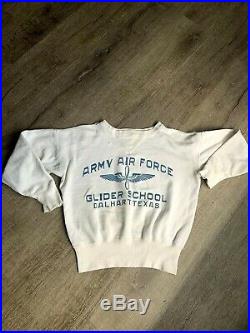 VTG WWII ARMY AIR FORCE Glider School Dalhart Texas DOUBLE V SWEATSHIRT RARE