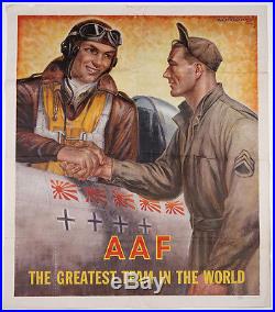 Very Rare 1945 World War II Patriotic Air Force Poster American Aviation Bomber