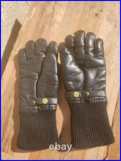 Very rare Barrie WW2 Lancaster bomber crew flying gloves black leather & wool