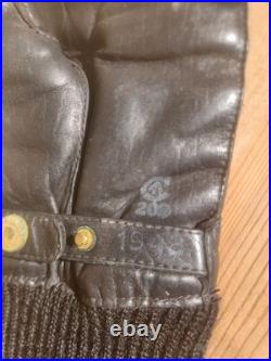 Very rare Barrie WW2 Lancaster bomber crew flying gloves black leather & wool