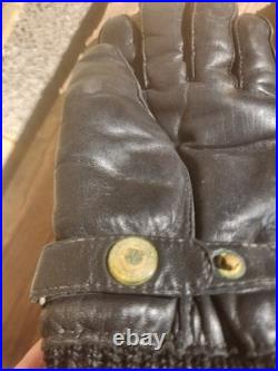 Very rare Barrie WW2 Lancaster bomber crew flying gloves black leather & wool