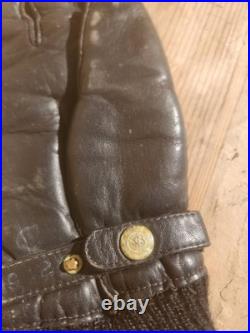 Very rare Barrie WW2 Lancaster bomber crew flying gloves black leather & wool Very rare Barrie WW2 Lancaster bomber crew flying gloves black leather & wool