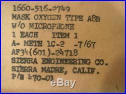 Vietnam Era USAF Pilot's Type A-8B Oxygen Mask & Hose Dated 1966 Unissued
