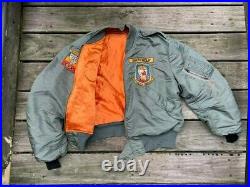 Vietnam War 1967 USAF MA-1 NAMED FLIGHT JACKET with Patches sz LARGE