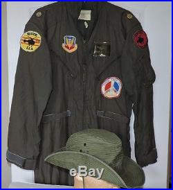 Vietnam War USAF Search & Rescue Helo Pilot Flightsuit, Patches, Named, with Hat