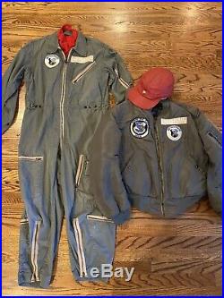 Vintage 1950s USAF MA-1 FLIGHT JACKET And Flightsuit Grouping 92BW 325th BS