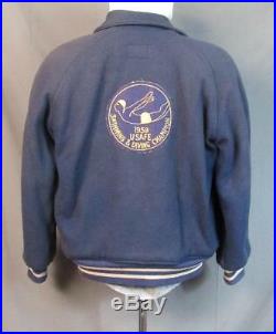 Vintage 1950s US Air Forces Europe Wool Varsity Jacket Swimming/Diving Champ'59