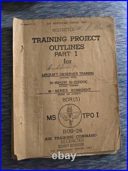 Vintage 1951Training Project Outlines RESTRICTED U. S Air Force Military Aviation