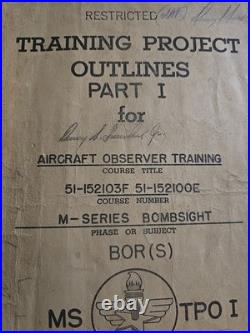 Vintage 1951Training Project Outlines RESTRICTED U. S Air Force Military Aviation