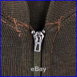 Vintage 30s C2 Army Air Force Cardigan Sweater Jacket Wool Zip WWII Sz 40 Medium