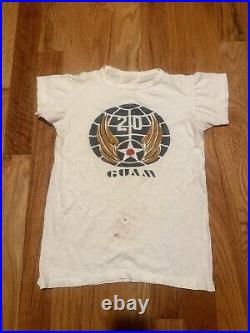 Vintage 40s 1940s WWII Air Force Army AAF USAF T-shirt Hand Painted Guam Base