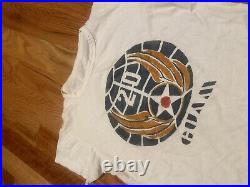 Vintage 40s 1940s WWII Air Force Army AAF USAF T-shirt Hand Painted Guam Base