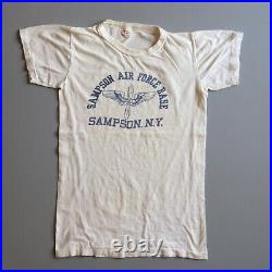 Vintage 40s 50s Single Stitch T Shirt Sampson Air Force Base New York Military