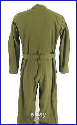 Vintage 40s WWII Flight Suit Mens 42 Deadstock Coveralls Army Air Force Crest