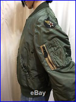 Vintage 50'-60's USAF ROLEN Sportswear MA-1 flight/flying jacket Air Force LARGE