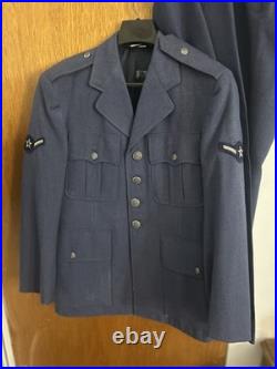 Vintage 50s-60s US Air Force Enlisted Blue Wool Service Uniform Jacket & Pants