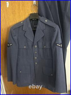 Vintage 50s-60s US Air Force Enlisted Blue Wool Service Uniform Jacket & Pants
