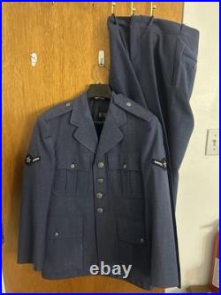 Vintage 50s-60s US Air Force Enlisted Blue Wool Service Uniform Jacket & Pants