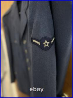 Vintage 50s-60s US Air Force Enlisted Blue Wool Service Uniform Jacket & Pants