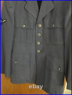 Vintage 50s-60s US Air Force Enlisted Blue Wool Service Uniform Jacket & Pants