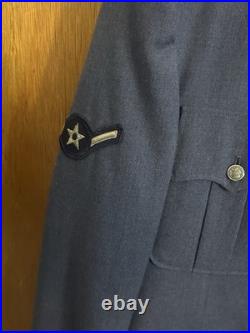 Vintage 50s-60s US Air Force Enlisted Blue Wool Service Uniform Jacket & Pants