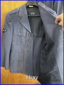 Vintage 50s-60s US Air Force Enlisted Blue Wool Service Uniform Jacket & Pants