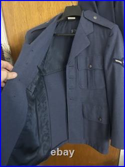 Vintage 50s-60s US Air Force Enlisted Blue Wool Service Uniform Jacket & Pants