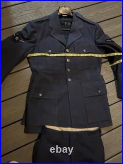 Vintage 50s-60s US Air Force Enlisted Blue Wool Service Uniform Jacket & Pants