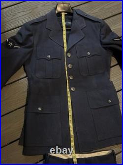 Vintage 50s-60s US Air Force Enlisted Blue Wool Service Uniform Jacket & Pants