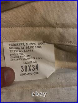 Vintage 50s-60s US Air Force Enlisted Blue Wool Service Uniform Jacket & Pants
