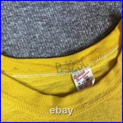 Vintage 60s US Air Force Shirt Adult Medium Yellow Short Sleeve Russell Southern