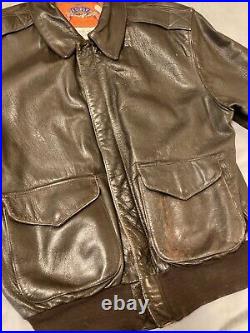 Vintage 70's COOPER A-2 Official Air Force Goat Leather Bomber Jacket 42/Large