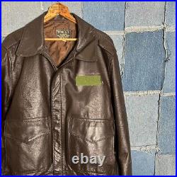 Vintage 70s Air Force A-2 Cowhide Bomber Jacket Brown Leather California 46