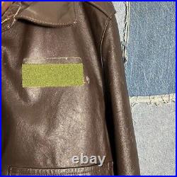 Vintage 70s Air Force A-2 Cowhide Bomber Jacket Brown Leather California 46