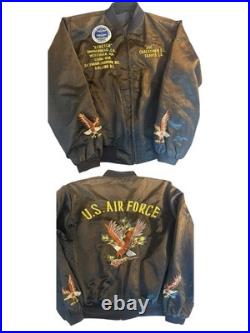 Vintage 80s 70s Air Force Military Windbreaker Jacket Embroidery Eagles Rare