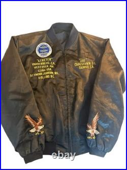Vintage 80s 70s Air Force Military Windbreaker Jacket Embroidery Eagles Rare