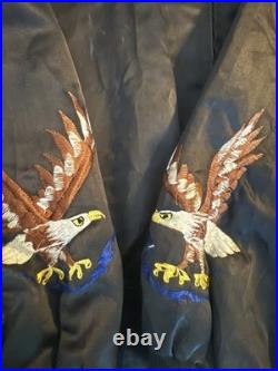 Vintage 80s 70s Air Force Military Windbreaker Jacket Embroidery Eagles Rare