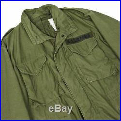 Vintage 80s M-65 Man's Cold Weather Field Military Jacket USAF Army Green L