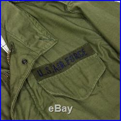 Vintage 80s M-65 Man's Cold Weather Field Military Jacket USAF Army Green L