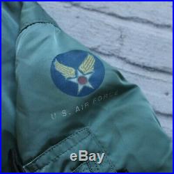 Vintage 90s Alpha Industries MA-1 USAF Flight Bomber Jacket Made in USA