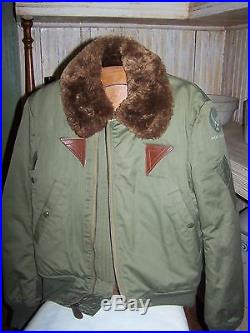 Vintage ARMY AIR FORCES Flight Jacket 36 Bomber Fur Collar Rough Wear Clothing