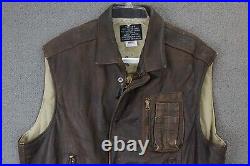 Vintage AVIREX Type B-9 US Army Air-force Bomber Utility Leather Vest Sz XL USA