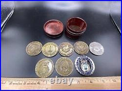 Vintage Air Force Challenge Coins in holder 8 coins 1987