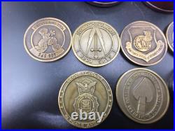 Vintage Air Force Challenge Coins in holder 8 coins 1987