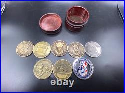 Vintage Air Force Challenge Coins in holder 8 coins 1987