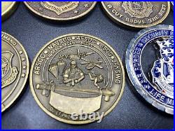 Vintage Air Force Challenge Coins in holder 8 coins 1987