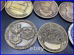 Vintage Air Force Challenge Coins in holder 8 coins 1987