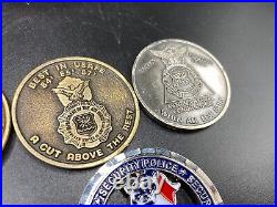 Vintage Air Force Challenge Coins in holder 8 coins 1987